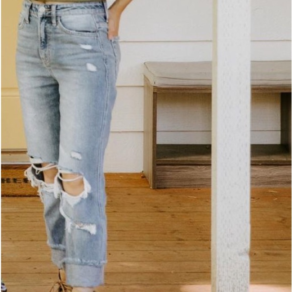 Heidi Distressed Straight Denim